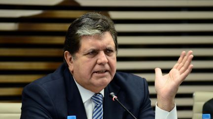 L'ancien président péruvien Alan Garcia à Sao Paulo au Brésil, le 25 mai 2012. (ALEXANDRE MOREIRA / BRAZIL PHOTO PRESS /AFP)