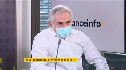 Jean-François Rial, PDG de Voyageurs du monde, était l'invité éco de franceinfo jeudi 18 février. (FRANCEINFO / RADIOFRANCE)