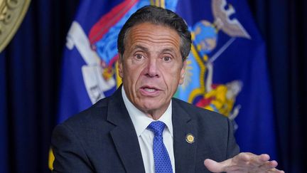 L'ancien gouverneur de New York (Etats-Unis) Andrew Cuomo le 23 juin 2021. (MARY ALTAFFER / AP)