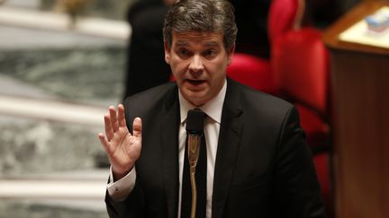 Le ministre du Redressement productif Arnaud Montebourg, le 4 f&eacute;vrier 2014 &agrave; l'Assembl&eacute;e nationale (Paris). (BENOIT TESSIER / REUTERS)