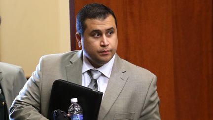 George Zimmerman, meurtrier de Trayvon Martin &agrave; son arriv&eacute;e au tribunal de Floride (Etats-Unis), le 9 juillet 2013. ( GETTY IMAGES NORTH AMERICA )