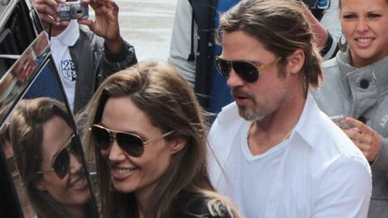 M&eacute;ga surprise ! C'est bien Brad et Angelina qui sont all&eacute;s passer quelques heures au Touquet (Pas-de-Calais). (LA VOIX DU NORD / MAXPPP)