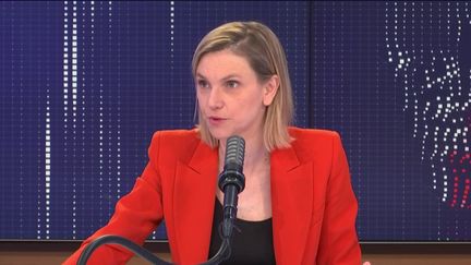 Agnès Pannier-Runacher, ministre déléguée chargée de l’Industrie, était l'invitée du "8h30 franceinfo", mardi 16 mars 2021.&nbsp; (FRANCEINFO / RADIOFRANCE)