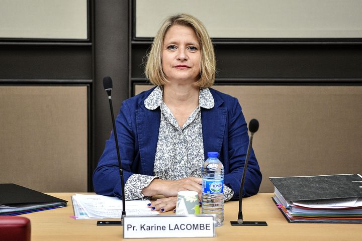 Karine Lacombe lors d'une audition à l'Assemblée nationale, le 25 juin 2020, à Paris.&nbsp; (CHRISTOPHE ARCHAMBAULT / AFP)