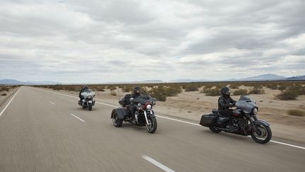 La gamme CVO 2020 avec le nouveau Tri Glide et le Road Glide Limited. (MAGDALENA WOSINSKA HARLEY-DAVIDSON pour FRANCE INFO)