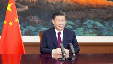 Le président chinois Xi Jinping lors d'un discours prononcé à Pékin le 21 mars 2021. (LI XUEREN / XINHUA)