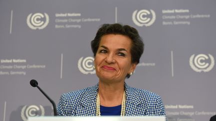 La&nbsp;secr&eacute;taire ex&eacute;cutive de la Convention de l'ONU sur le climat, Christiana Figueres, le 20 octobre 2015 &agrave; Bonn (Allemagne). (PATRIK STOLLARZ / AFP)