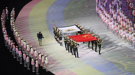 La cérémonie d'ouverture des Jeux mondiaux militaires à Wuhan (Chine), le 18 octobre 2019. (CHENG MIN / XINHUA VIA AFP)