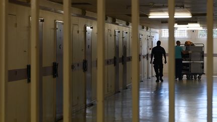 Dans la prison de Poissy (Yvelines), le 14 août 2019. (DOMINIQUE FAGET / AFP)