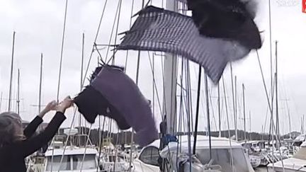 Dans le port de plaisance de Saint-Gilles-Croix-de-Vie, le 6 f&eacute;vrier 2014,&nbsp;avant le&nbsp;passage de la temp&ecirc;te&nbsp;Qumaira. ( FRANCE 2 / FRANCETV INFO)