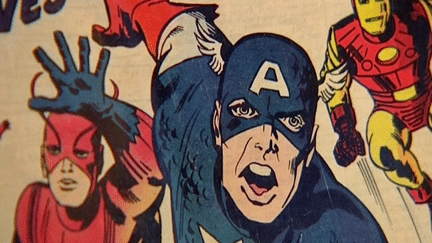 Captain America, l'un des personnages phares de Jack Kirby.
 (France 3)