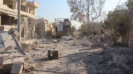 Dans la ville d'Alep, en ruines, le 26 novembre 2016.&nbsp; (AHMED AL AHMED / ANADOLU AGENCY / AFP)