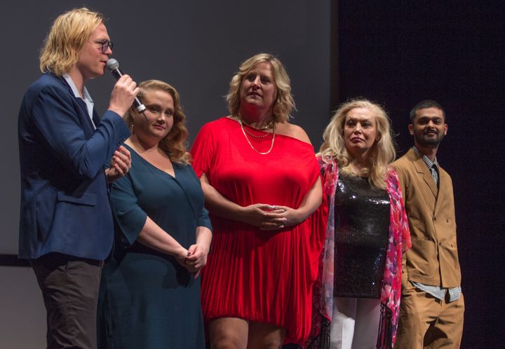 A Cannes le réalisateur Geremy Jasper, et les comédiens Danielle MacDonald, Bridget Everett, Cathy Moriarty et Siddarth Dhananjay
 (Jean-François Lixon)