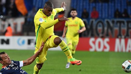 L'ataquant burkinabe de Nantes Nakouma, auteur d'un doublé à Montpellier (PASCAL GUYOT / AFP)