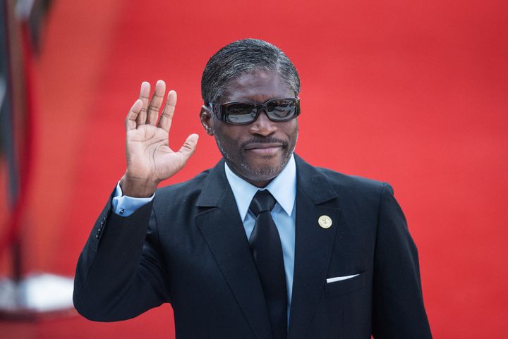 Théodorin Obiang est actuellement vice-président de la Guinée équatoriale, aux côtés de son père. La succession semble déjà assurée, alors que son père s'est autoproclamé président à vie. (MICHELE SPATARI / AFP)