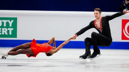 Le couple français Vanessa James - Morgan Ciprès (JONATHAN NACKSTRAND / AFP)