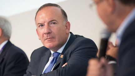 Le pr&eacute;sident du Medef, Pierre&nbsp;Gattaz, le 27 ao&ucirc;t 2014 lors de l'universit&eacute; d'&eacute;t&eacute; du Medef &agrave;&nbsp;Jouy-en-Josas (Yvelines). (MEIGNEUX/SIPA)