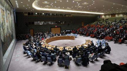 Réunion du Conseil de sécurité de l’ONU, à New York, le 14 mars 2018. (ATILGAN OZDIL / ANADOLU AGENCY)