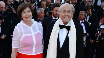 Macha Méril et Michel Legrand au Festival de Cannes, le 17 mai 2017. (JACKY GODARD / JACKY GODARD)