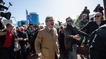 Le leader de la France insoumise Jean-Luc Mélenchon sort du tribunal de Bobigny (Seine-Saint-Denis), le 20 septembre 2019.&nbsp; (MAXPPP)