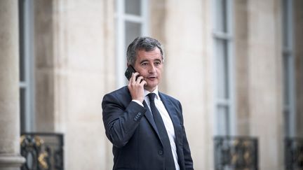 Gérald Darmanin, the Minister of the Interior, on the steps of the Elysée, in Paris, September 13, 2023. (ARTHUR N. ORCHARD / HANS LUCAS / AFP)