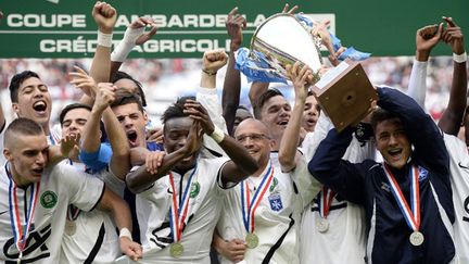 Les Auxerrois ont soulevé leur septième Coupe de la Gamberdella, la première depuis 2000. (FRANCK FIFE / AFP)