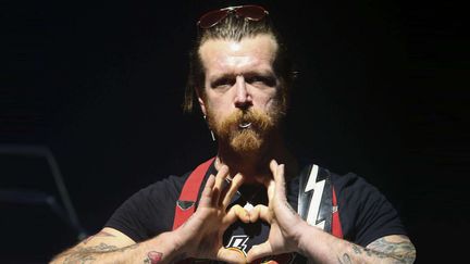 Jesse Hugues des Eagles of Death Metal le 16 février 2016 à l'Olympia.
 ( Jean Nicholas Guillo/AP/SIPA)