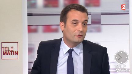 Florian Philippot, vice-pr&eacute;sident du FN, sur France 2, le 21 juillet 2014. ( FRANCE 2 / FRANCETV INFO)