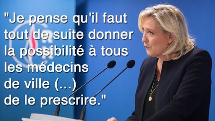 Marine Le Pen, présidente du Rassemblement national, sur franceinfo, le lundi 30 mars 2020.&nbsp; (AFP)