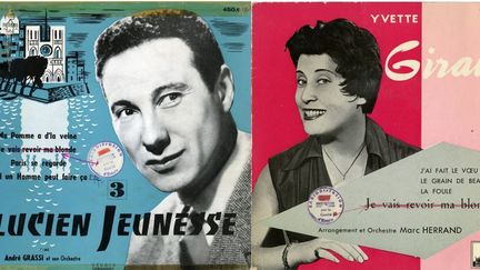 Sur les pochettes des disques conservés depuis 1956 à la Discothèque de Radio France, le petit autocollant d'interdiction de "Je vais revoir ma blonde" par le Comité d'écoute de la Radiodiffusion française.&nbsp; (DR)