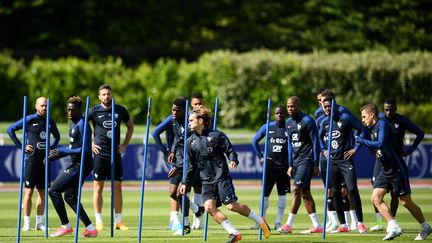 Les Bleus à l'entraînement à Clairefontaine (Yvelines), le 6 juin 2017. (FRANCK FIFE / AFP)