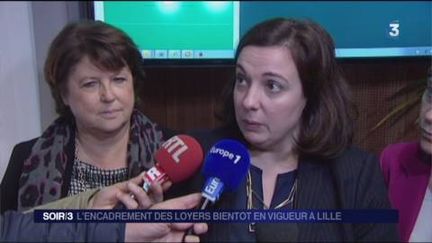 Emmanuelle Cosse, ministre du Logement, et Martine Aubry, maire de Lille. (FRANCE 3)