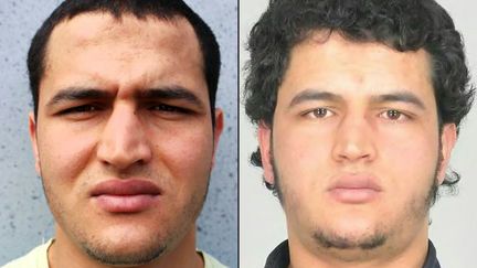 Montage de deux photographies du Tunisien Anis Amri, suspecté de l'attentat de Berlin et abattu en Italie le 23 décembre 2016. (BKA / AFP)