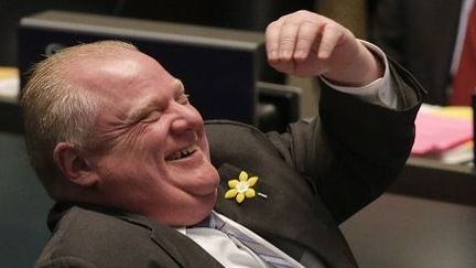 Le maire Rob Ford dans la salle du conseil à Toronto, en Ontario, le 3 avril 2014.  ( Craig Robertson / Toronto Agence Sun / QMI)