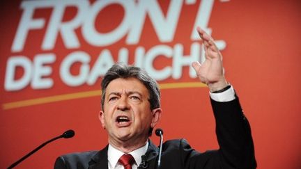 Jean-Luc Mélenchon tient meeting à Vierzon, le 3 avril 2012. (AFP - Alain Jocard)