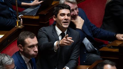 Le député Les Républicains Aurélien Pradié lors d'une session de questions au gouvernement, le 25 octobre 2022. (ALEXIS SCIARD / MAXPPP)