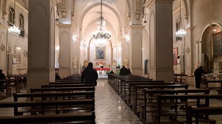 L'église maronite de la vieille ville de Damas est en grande partie désertée par les fidèles depuis la prise de pouvoir par les rebelles islamistes. (GILLES GALLINARO / FRANCEINFO / RADIO FRANCE)