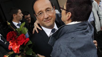 Fran&ccedil;ois Hollande, &agrave; Tulle, lors d'une de ses derni&egrave;res visites. (GUILLAUME HORCAJUELO / MAXPPP)