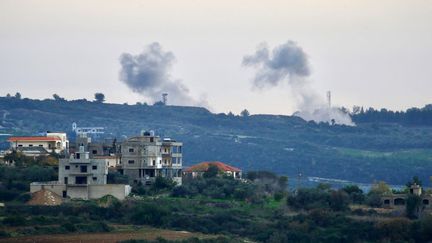 Smoke comes from the village of Dhayra on January 5, 2024 in southern Lebanon.  (AFP)