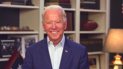 Joe Biden, en campagne depuis le sous-sol de sa maison de Wilmington dans le Delaware. (CBS PHOTO ARCHIVE / CBS)