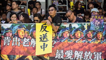 Des manifestants lors de la grève générale à Hong Kong, le 5 août 2019. (ISAAC LAWRENCE / AFP)