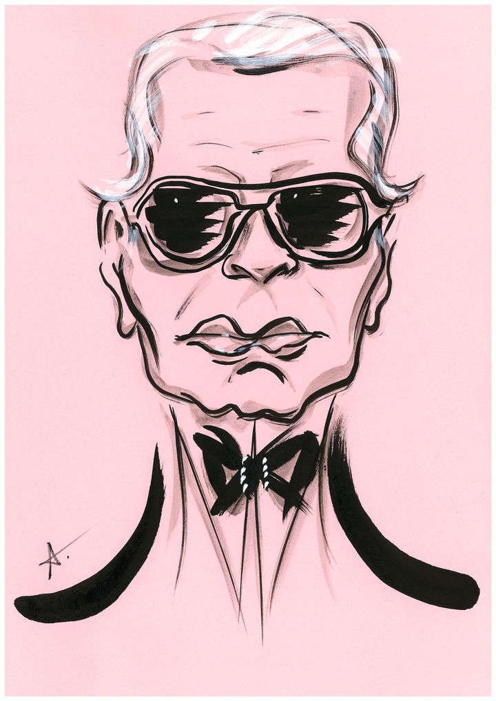 Exposition "Icons" : le couturier Karl Lagerfeld croqué par Antoine Kruk (Antoine Kruk)