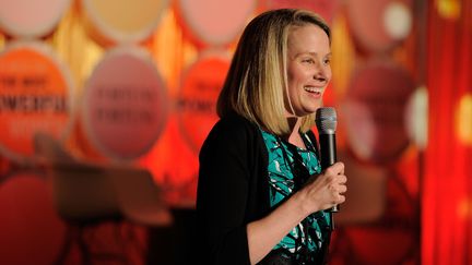 Marissa Mayer, lors d'un &eacute;v&egrave;nement organis&eacute; par le magazine "Fortune" le 24 mai 2011, &agrave; New York (Etats-Unis). (JEMAL COUNTESS / GETTY IMAGES / AFP)