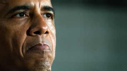 Barack Obama donne un discours de campagne &agrave; Akron (Ohio), le 1er ao&ucirc;t 2012.&nbsp; (JIM WATSON / AFP)