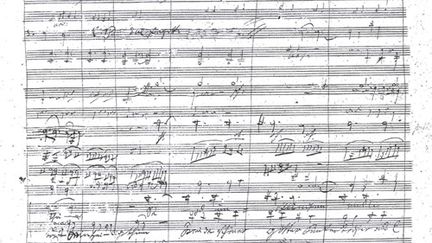 Page manuscrite du quatrième mouvement de la Neuvième symphonie de Beethoven (DOMAINE PUBLIC)