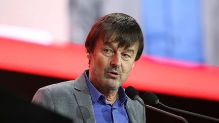 Nicolas Hulot lors d'un débat organisé par la Fondation Abbé Pierre à La Défense (Hauts-de-Seine), le 31 janvier 2020. (MICHEL STOUPAK / NURPHOTO / AFP)