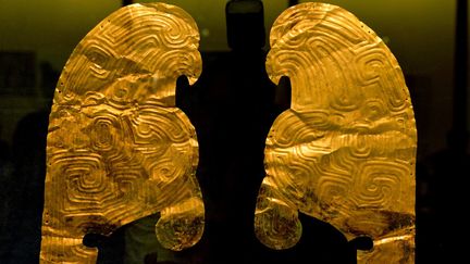 Profils de rapaces lors d'une expositon de reliques rendues par des collectionneurs français, à Lanzhou, capitale de la province de Gansu.
 (STR / AFP)