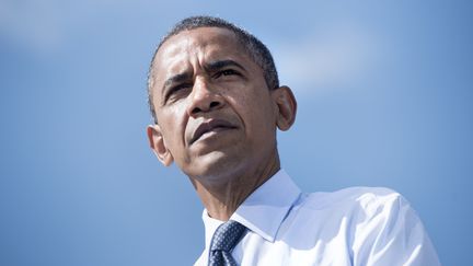 Barack Obama, le 13 septembre 2012 &agrave; Golden (Colorado). (BRENDAN SMIALOWSKI / AFP)