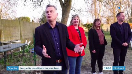 En difficulté dans les sondages, Anne Hidalgo,&nbsp;Nathalie Arthaud et Fabien Roussel continuent leur campagne à la recherche de soutiens, en vue du premier tour de l'élection présidentielle le 10 avril prochain. (France 3)