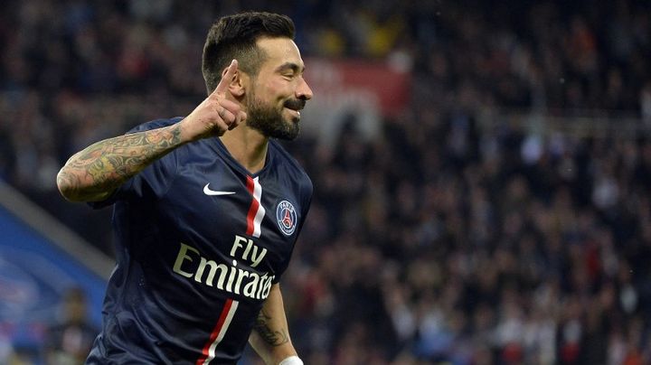 Ezequiel Lavezzi a inscrit le 3e but du PSG face &agrave; Bordeaux,&nbsp;au Parc des Princes, samedi 25 octobre.&nbsp; (MIGUEL MEDINA / AFP)